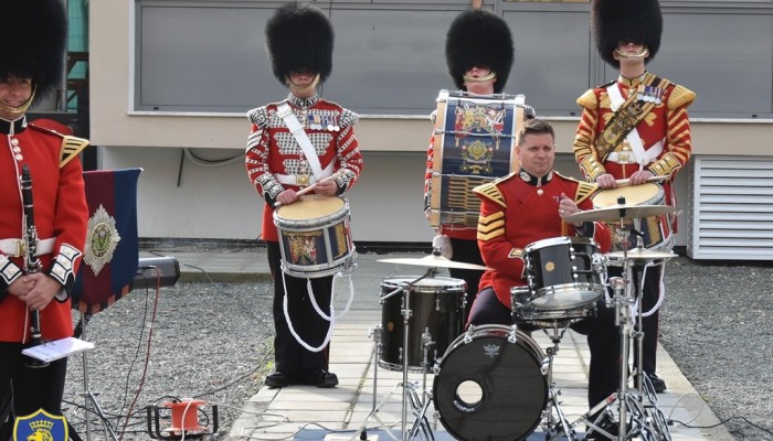 The Regimental Band of the Scots Guard and the Pipes and Drums of the 1st Battalion the Scots Guard.